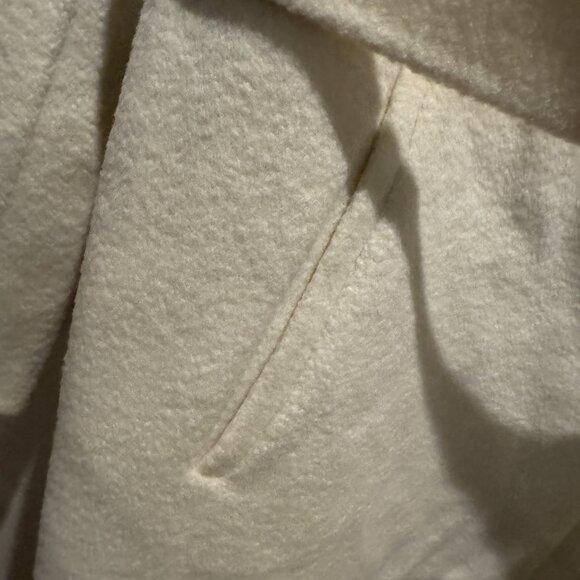 MAJE Genesis Belted Wool Blend Wrap Ecru Classic Coat Size 40 NEW WITH TAG - Picture 9 of 14